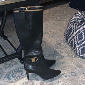 Calvin Klein tall leather heeled boots